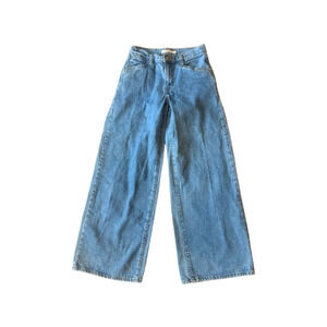 Levi’s Jeans 94 Baggy Wide Leg 100% Cotton Distressed Denim Blue Women’s Size 25